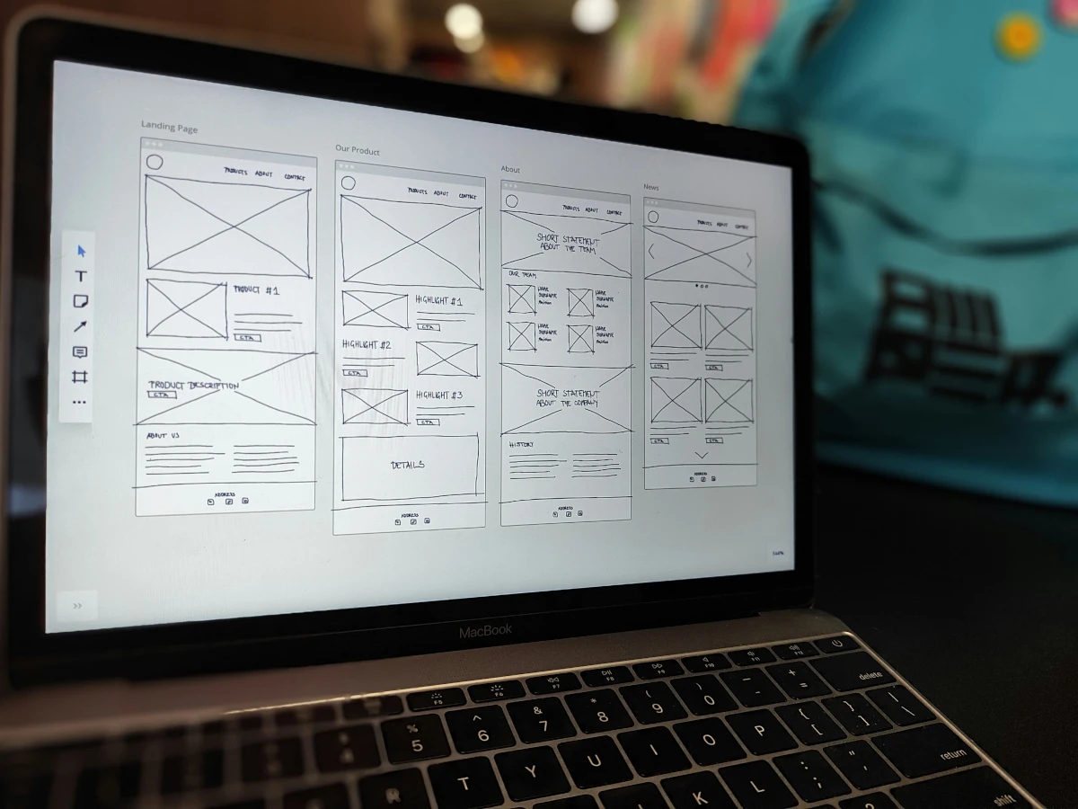 Wireframe base per la progettazione del sito web
